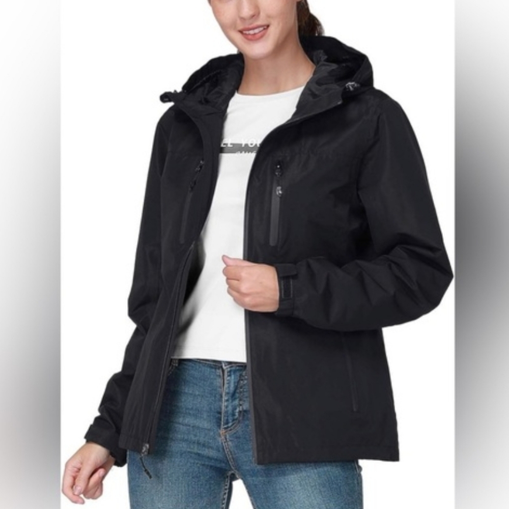 Camel crown Black winter ski coat Size Large - Picture 1 of 9